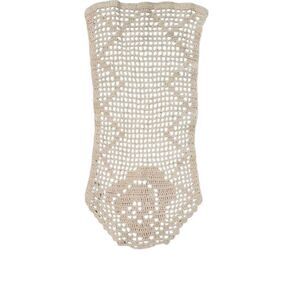 Crochet, Vintage Tan Cotton 6.5" x 14.5"